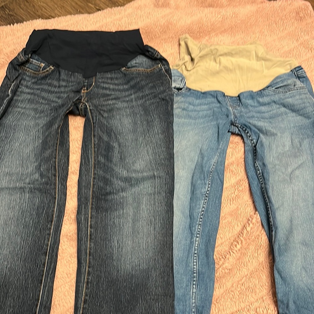 Maternity boyfriend and straight leg jeans